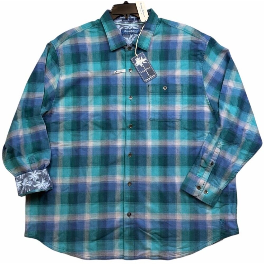 Tommy Bahama 2XLB Canyon Beach Fireside Check Seaway Flannel Shirt NEW $158